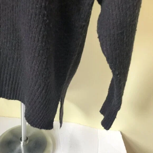 Grace NEW The Perfect Fit Oversized Wool Knit Mock Neck Side Slits Sweater Top M - Picture 5 of 14